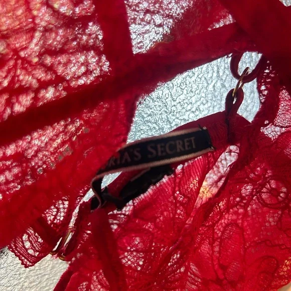 NWT Victoria's Secret Red Lace Up Bodysuit Teddy Sz Medium - Picture 4 of 4